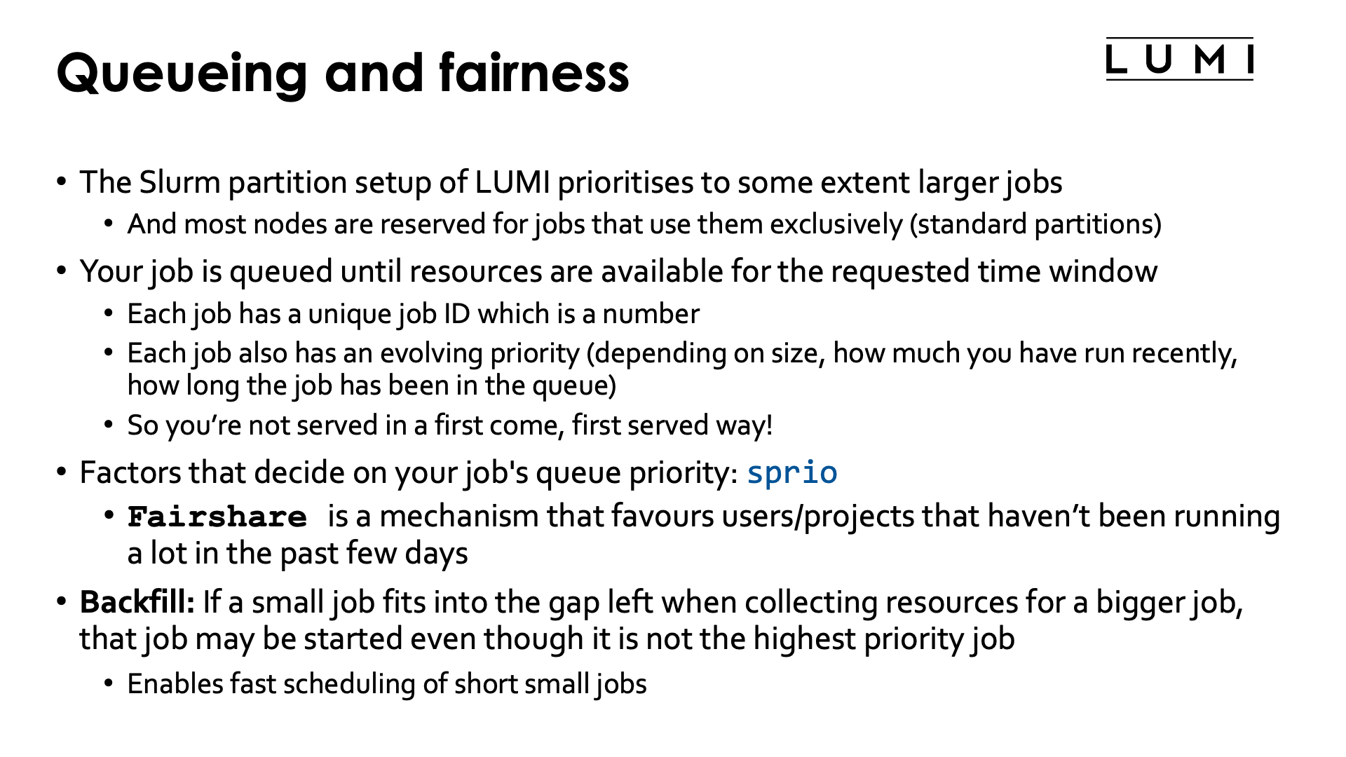 Slide Fairness of queueing