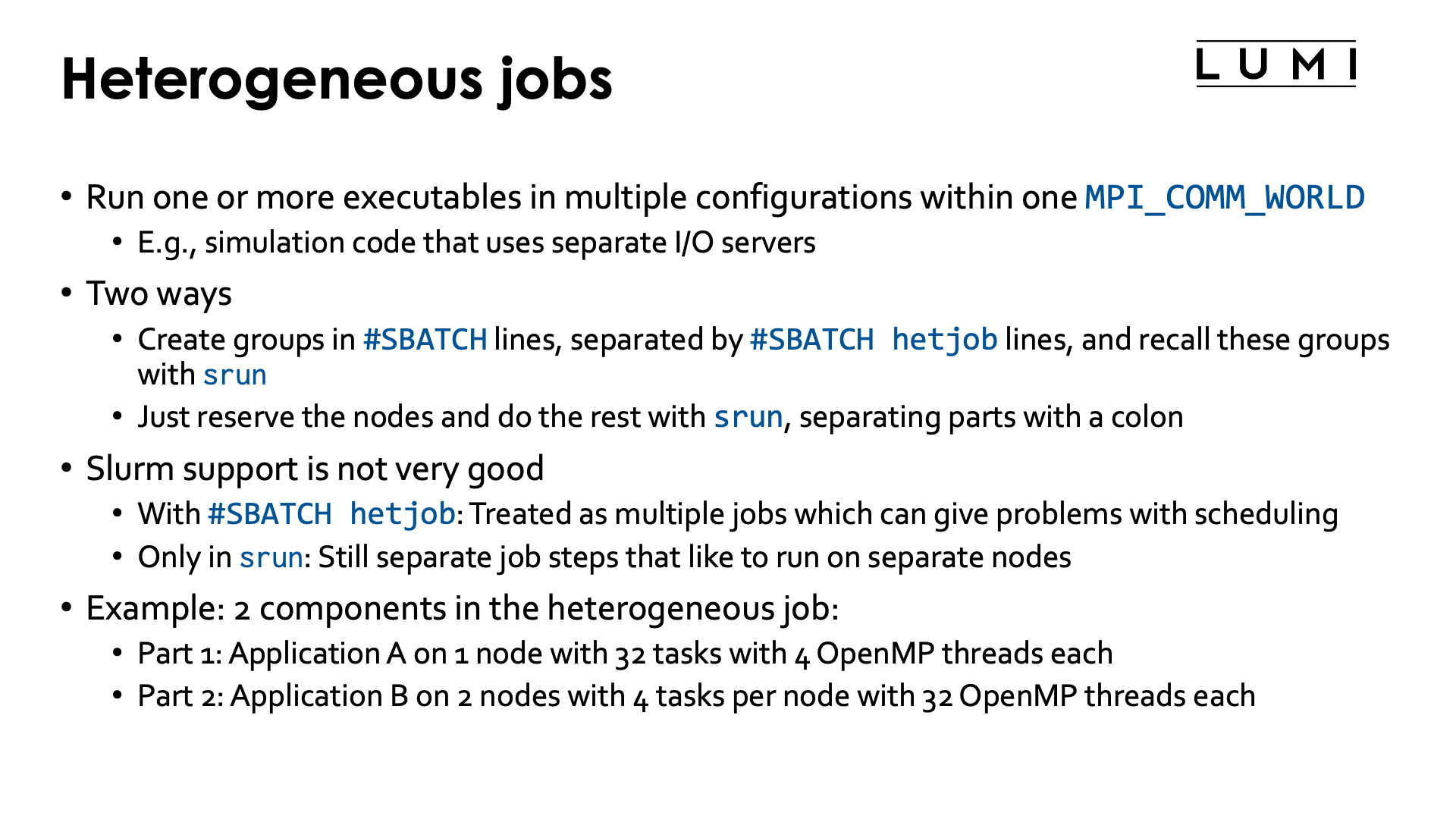 Slide Heterogeneous jobs