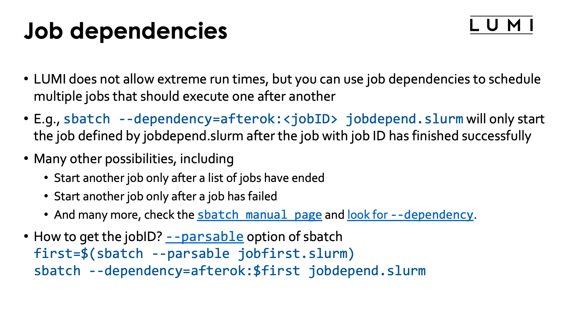 Slide Job dependencies