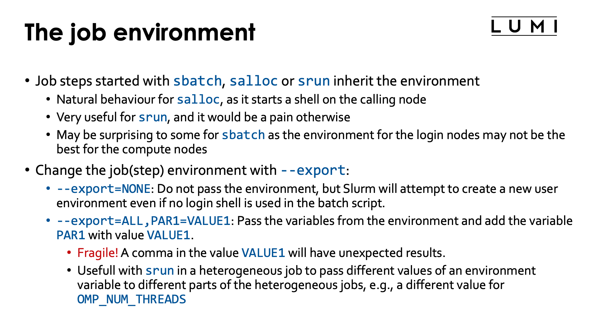 Slide Job environment