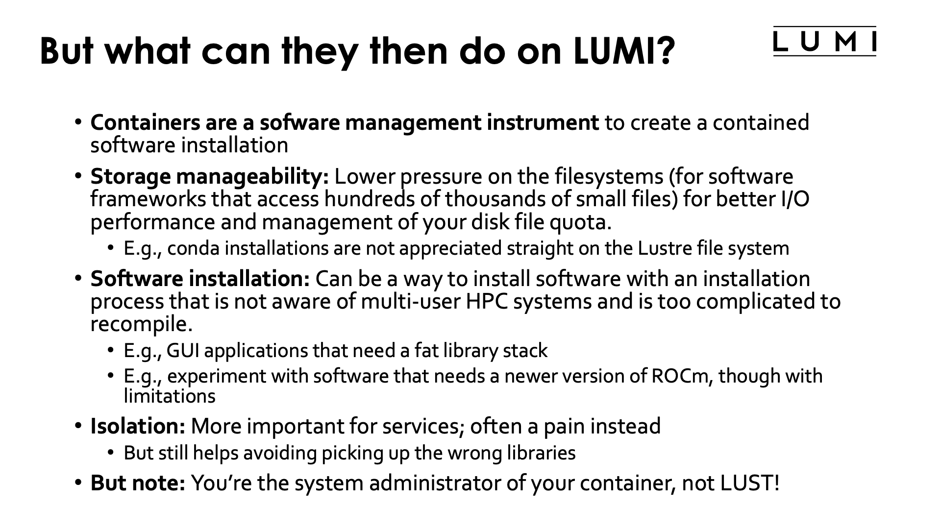 But what can they then do on LUMI?