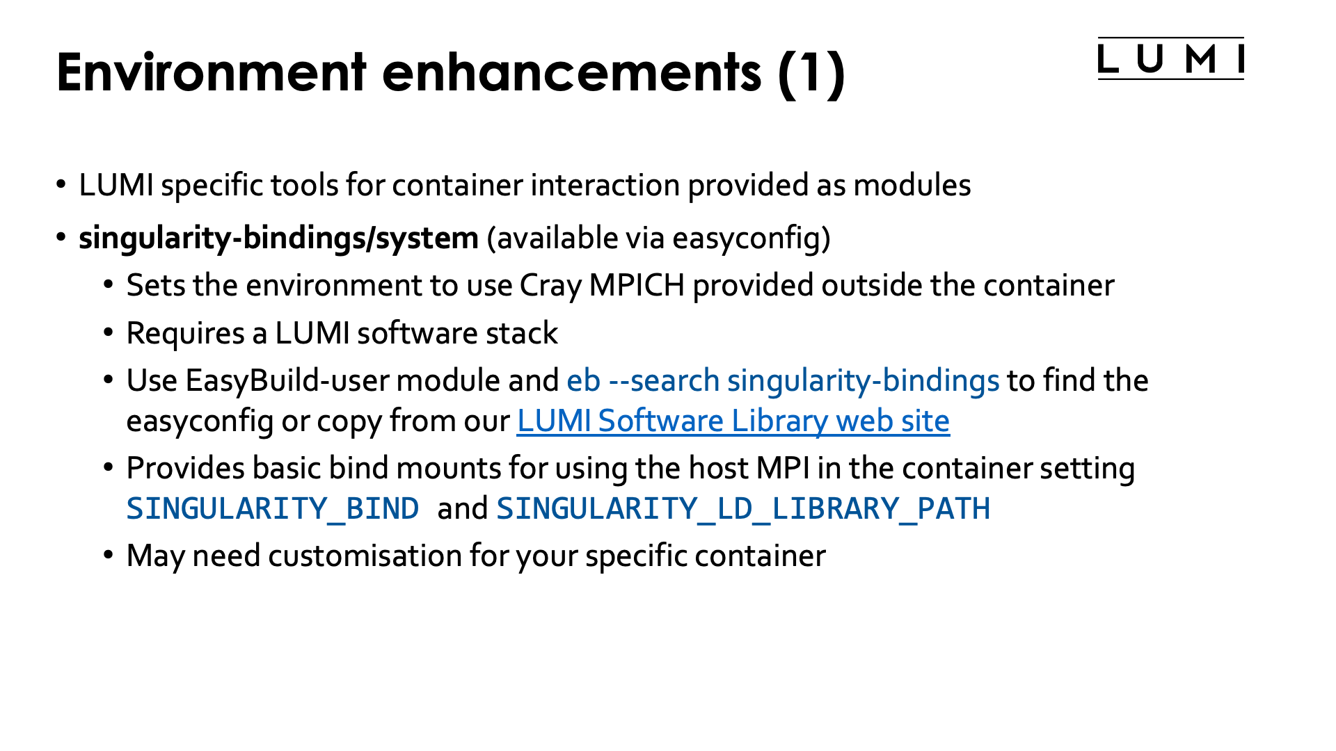 Environment enhancements (1)