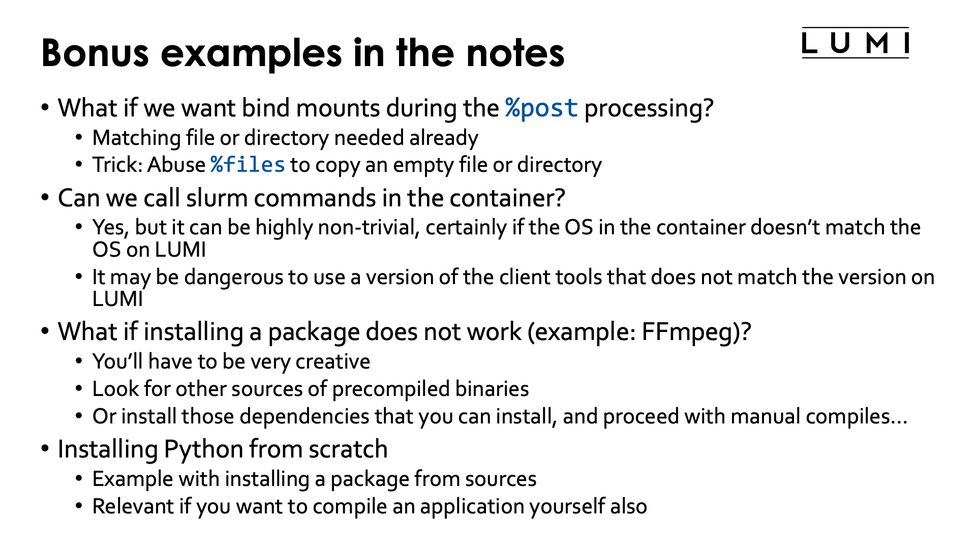 Unprivileged PRoot builds: Bonus examples