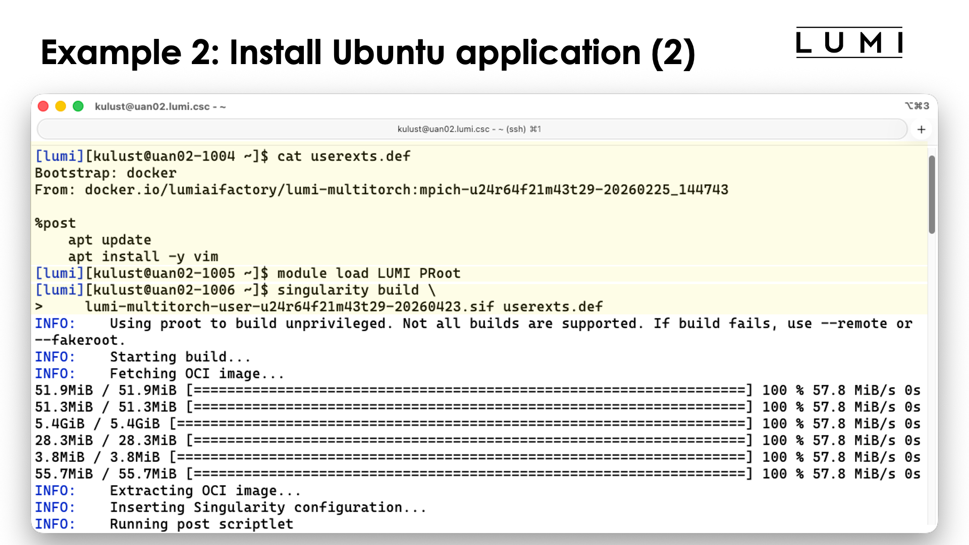 Example 2: Install Ubuntu application (2)