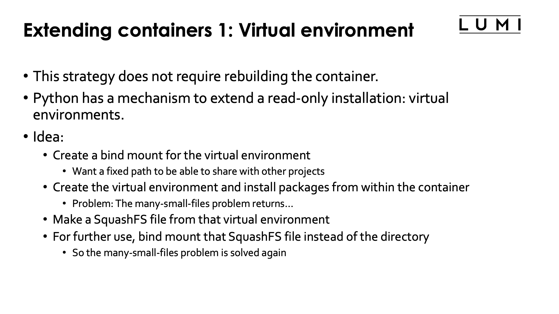 Extend Python containers with a virtual environment