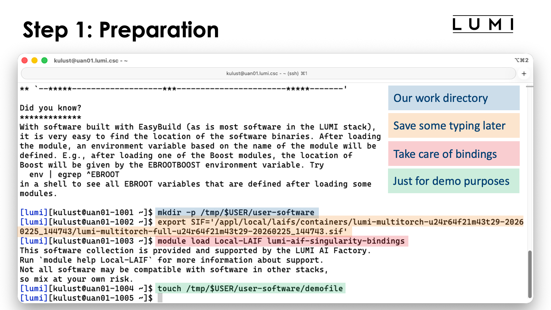 Step 1: Preparation: creating the directory