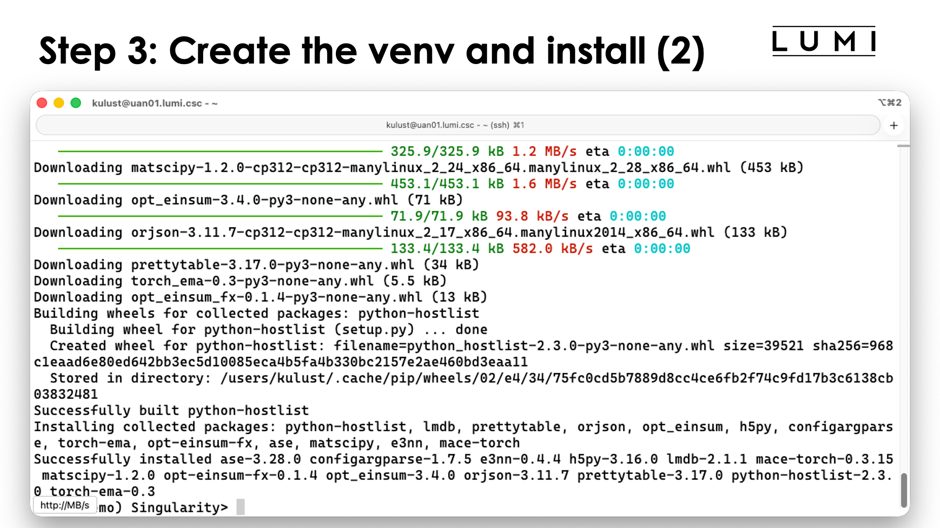 Step 3: Create the virtual directory and install the packages (2)