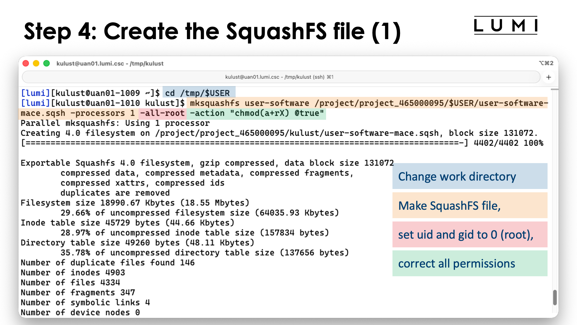 Step 4: Creating the SquashFS file (1)