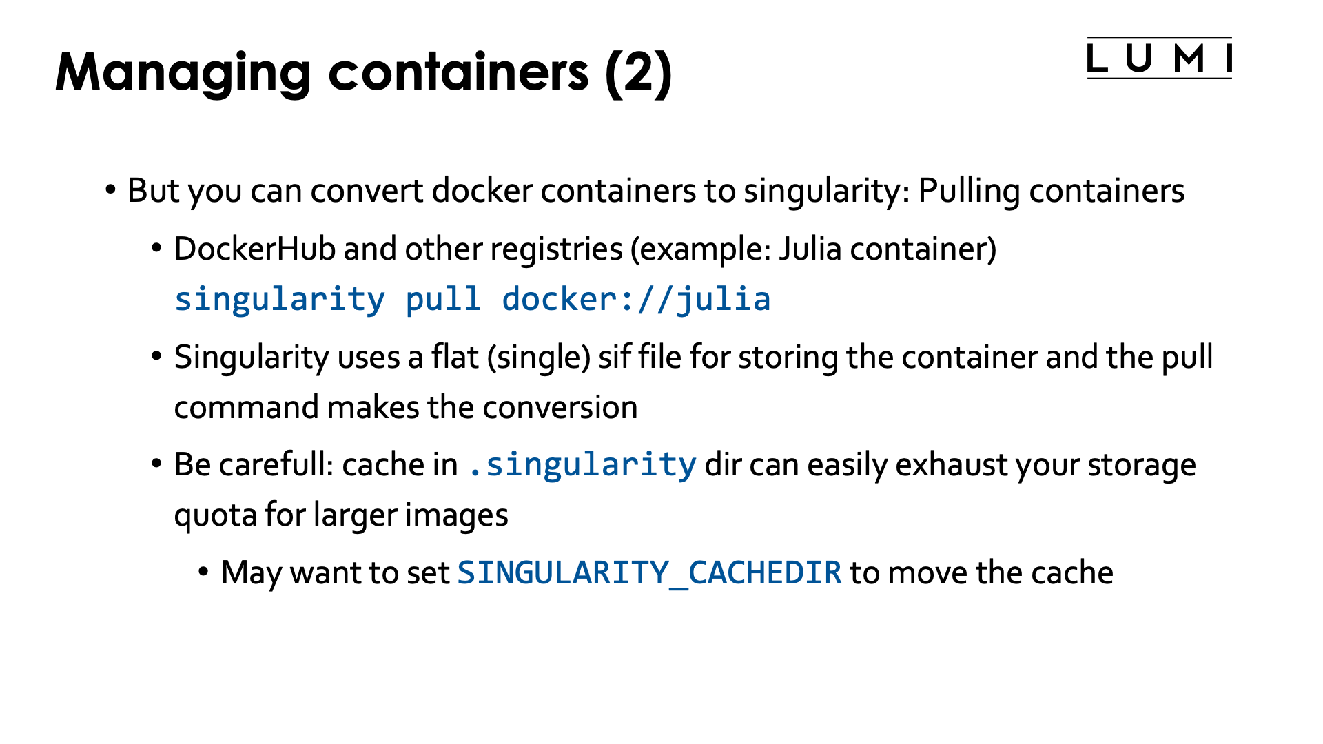 Managing containers (2)