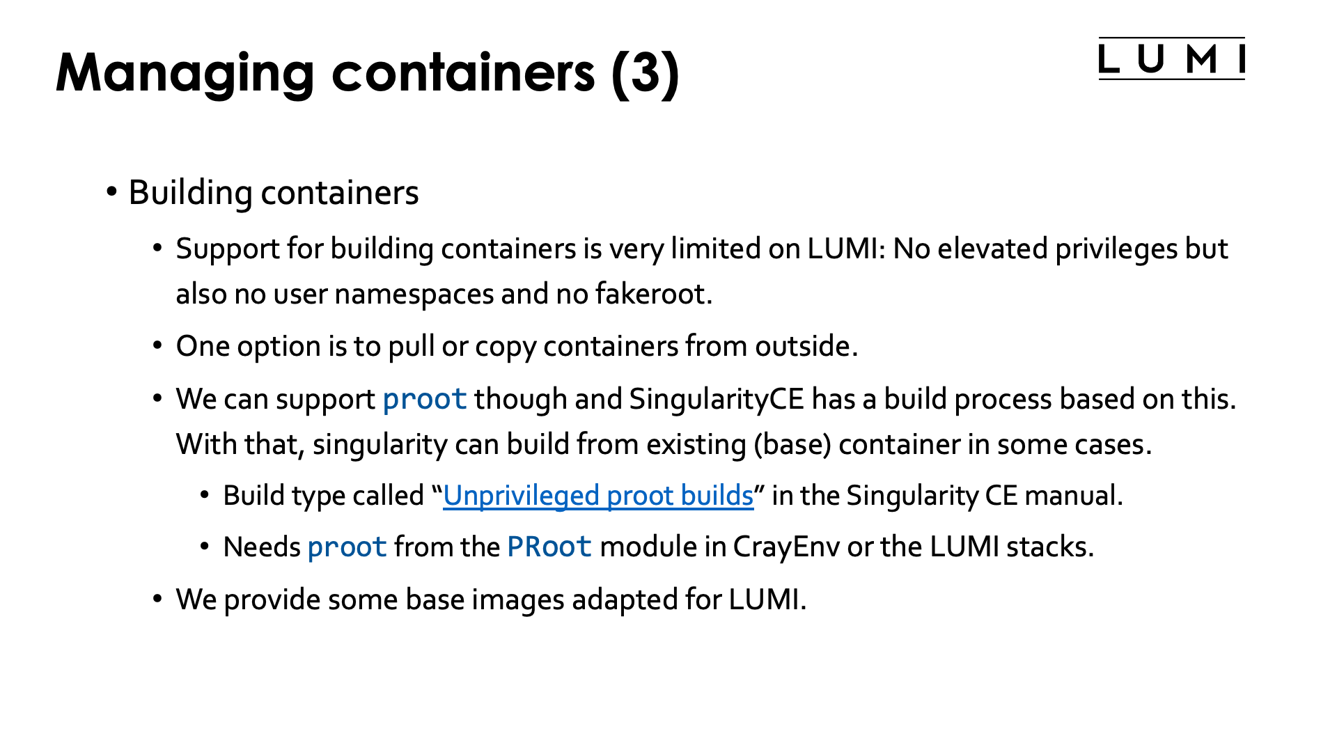 Managing containers (3)