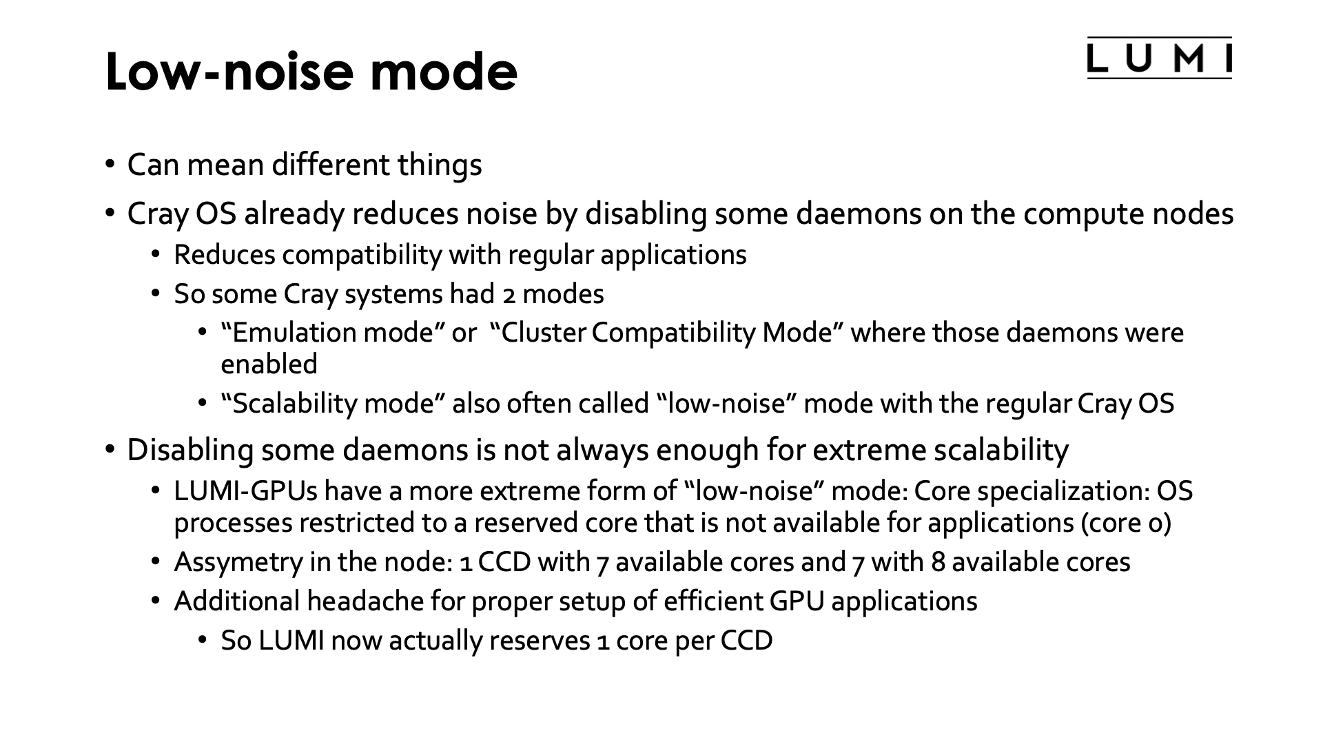 Slide Low-noise mode