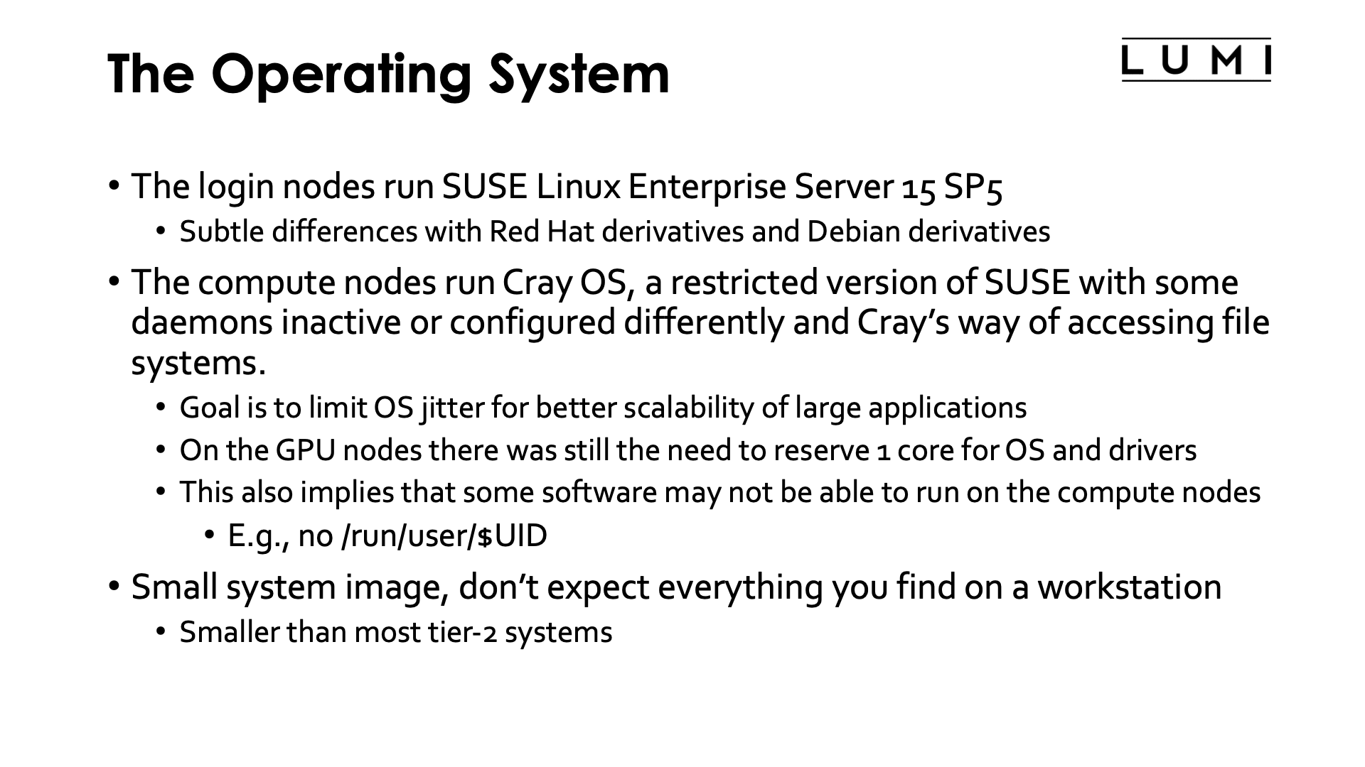 Slide The OS on LUMI