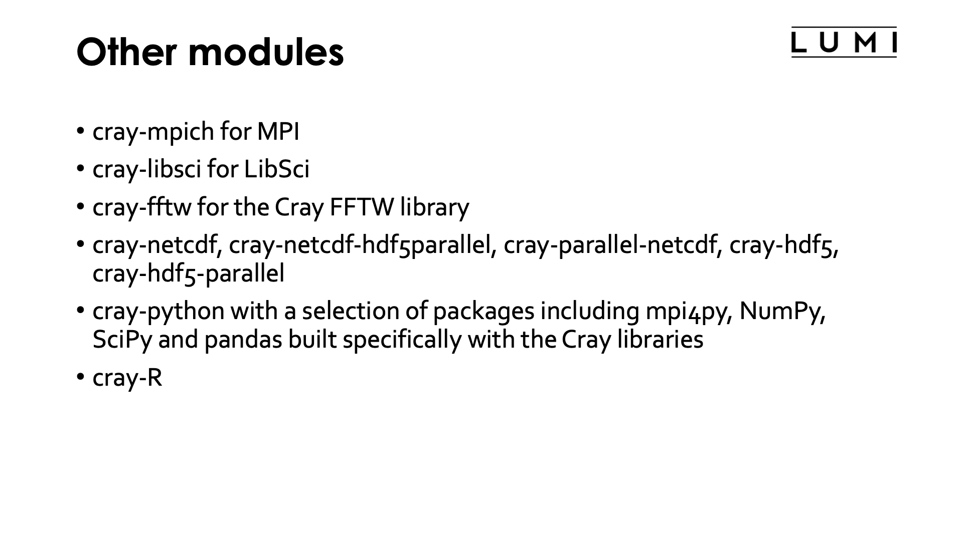 Slide Other modules