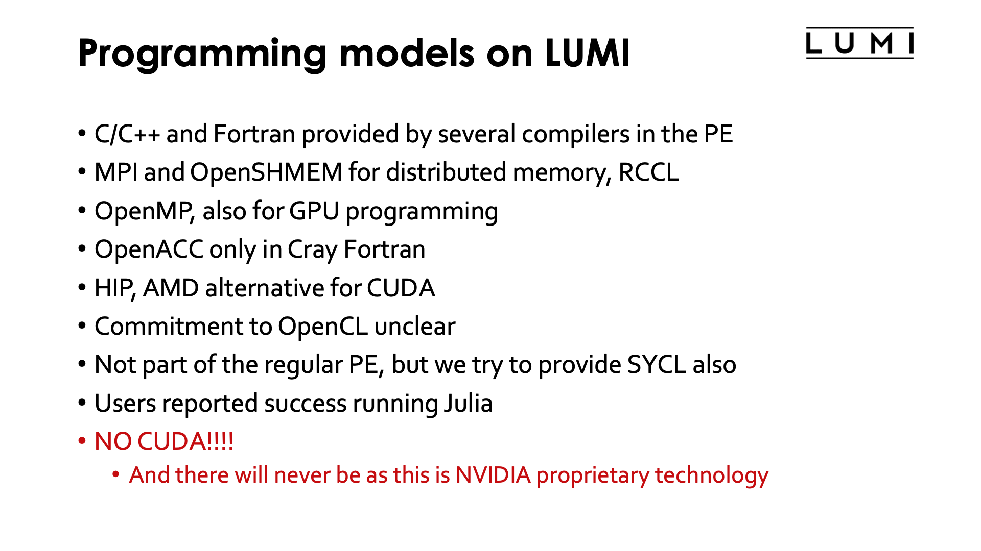 Slide Programming models