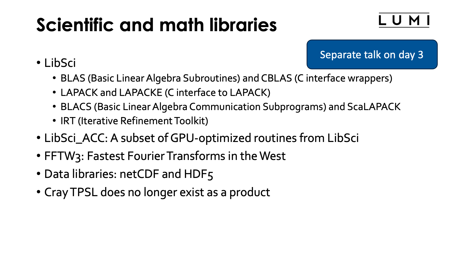 Slide Scientific and math libraries