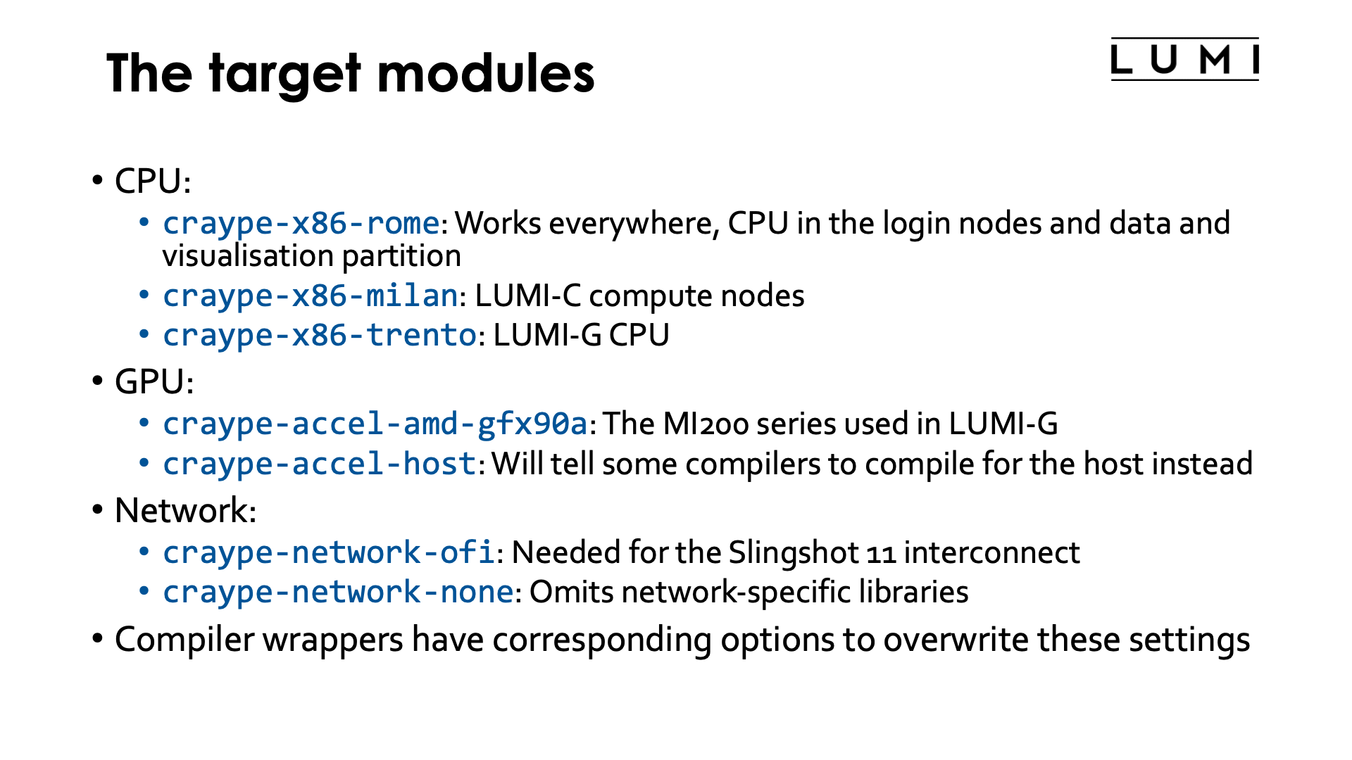 Slide Target modules