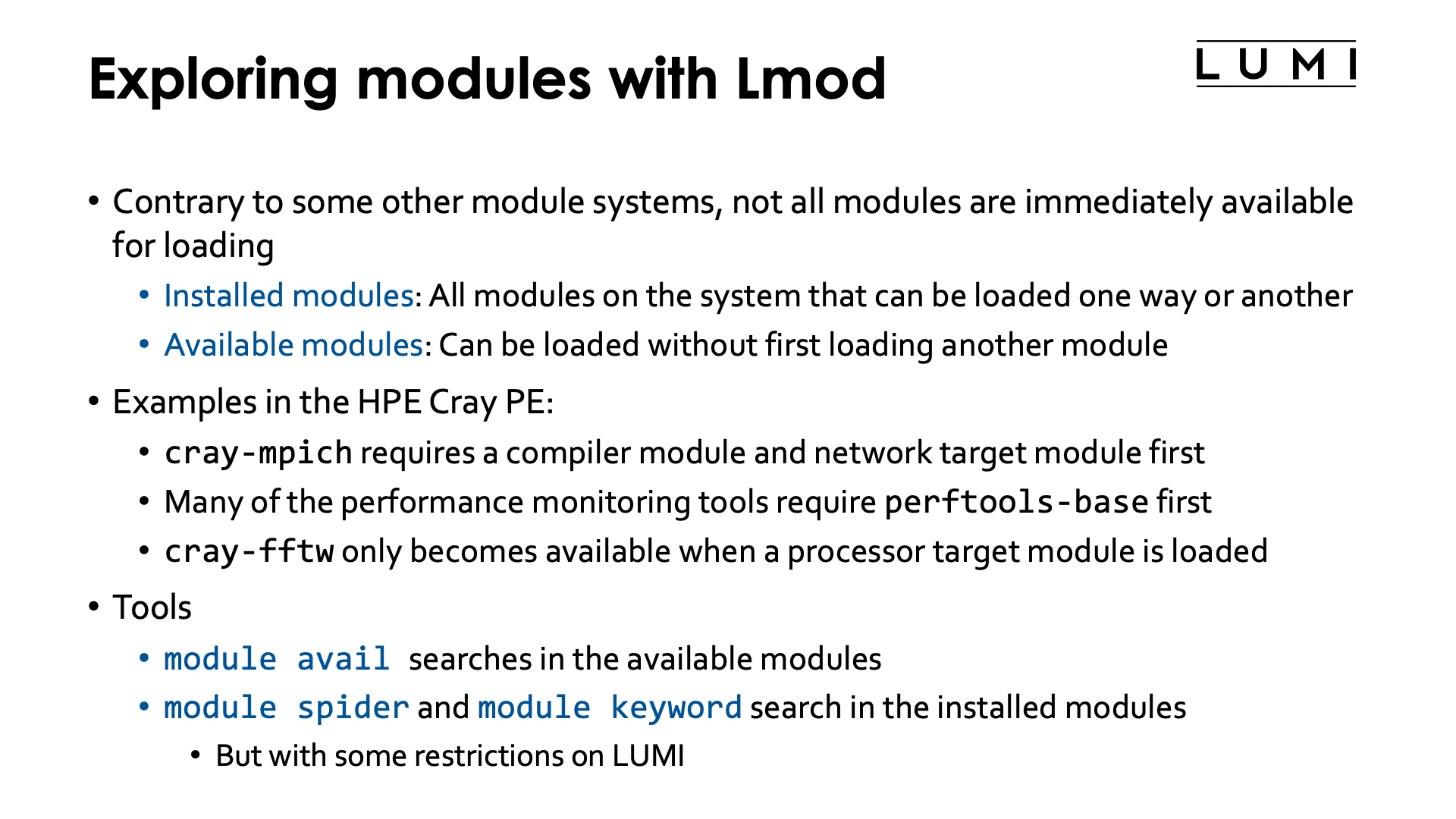 Exploring modules with Lmod