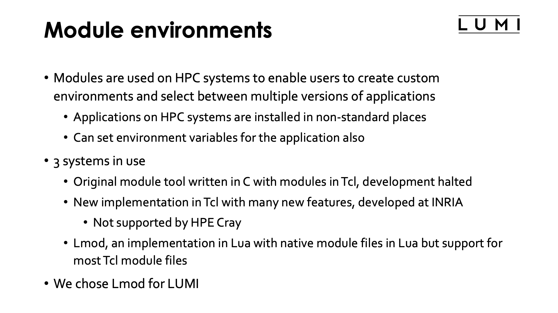 Module environments