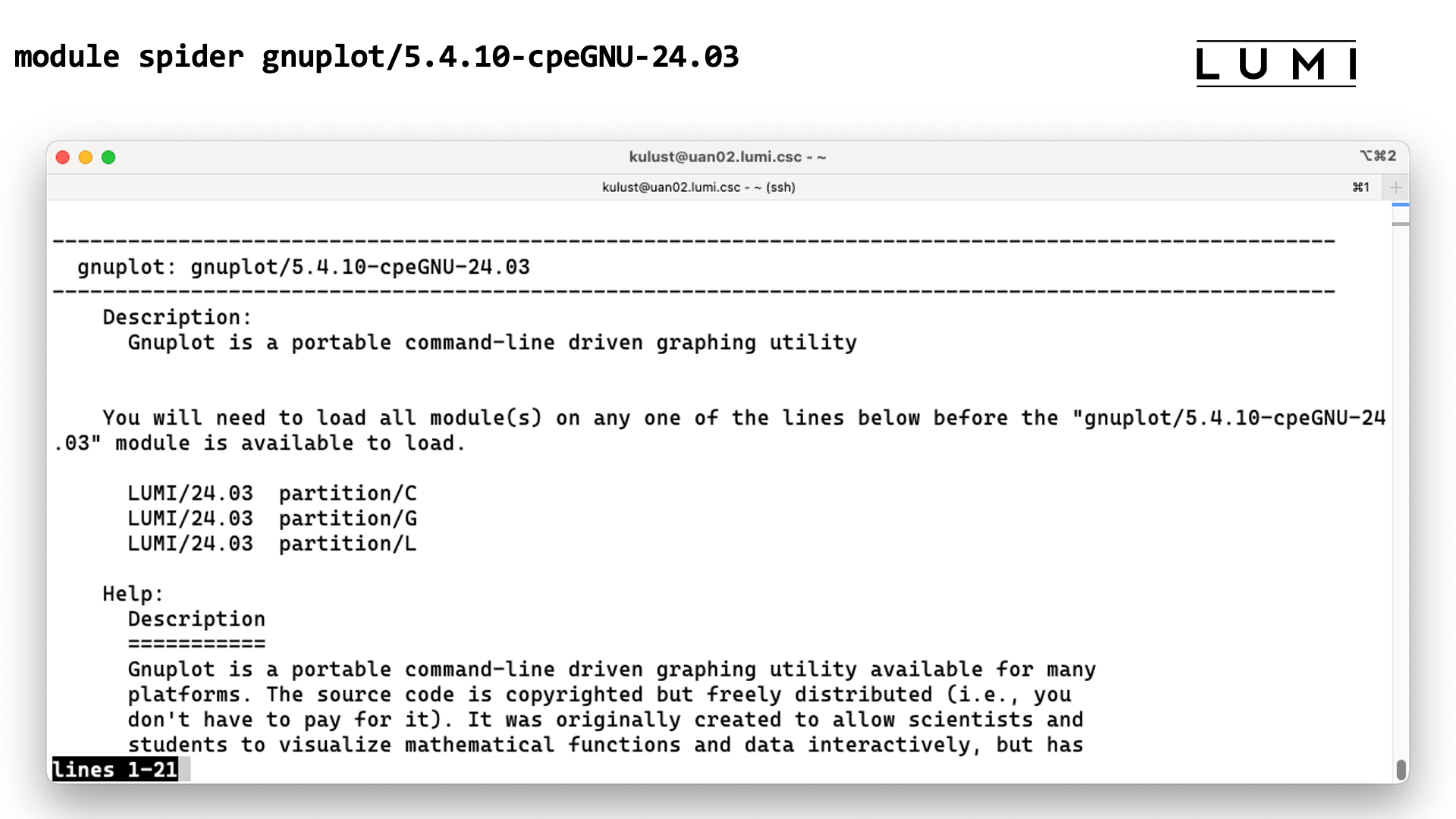 module spider gnuplot/5.4.10-cpeGNU-24.03 screen 1