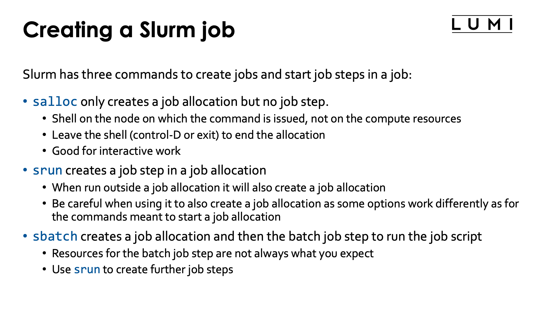 Slide Creating a Slurm job