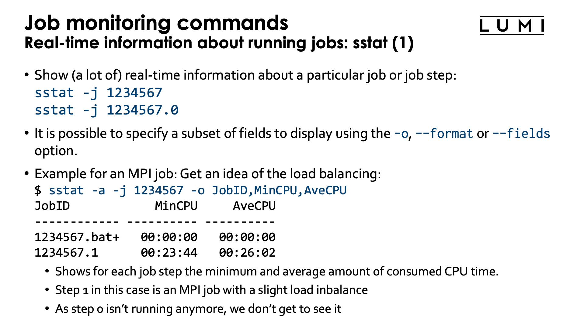 Slide Job monitoring with sstat 1