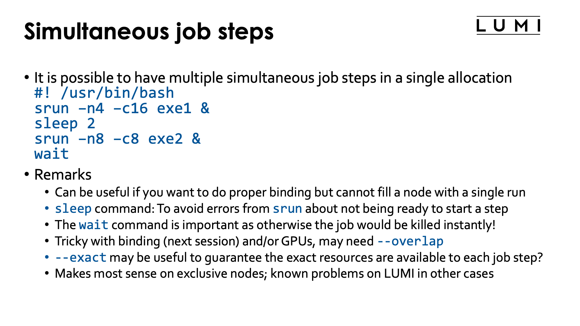 Slide Simultaneous job steps