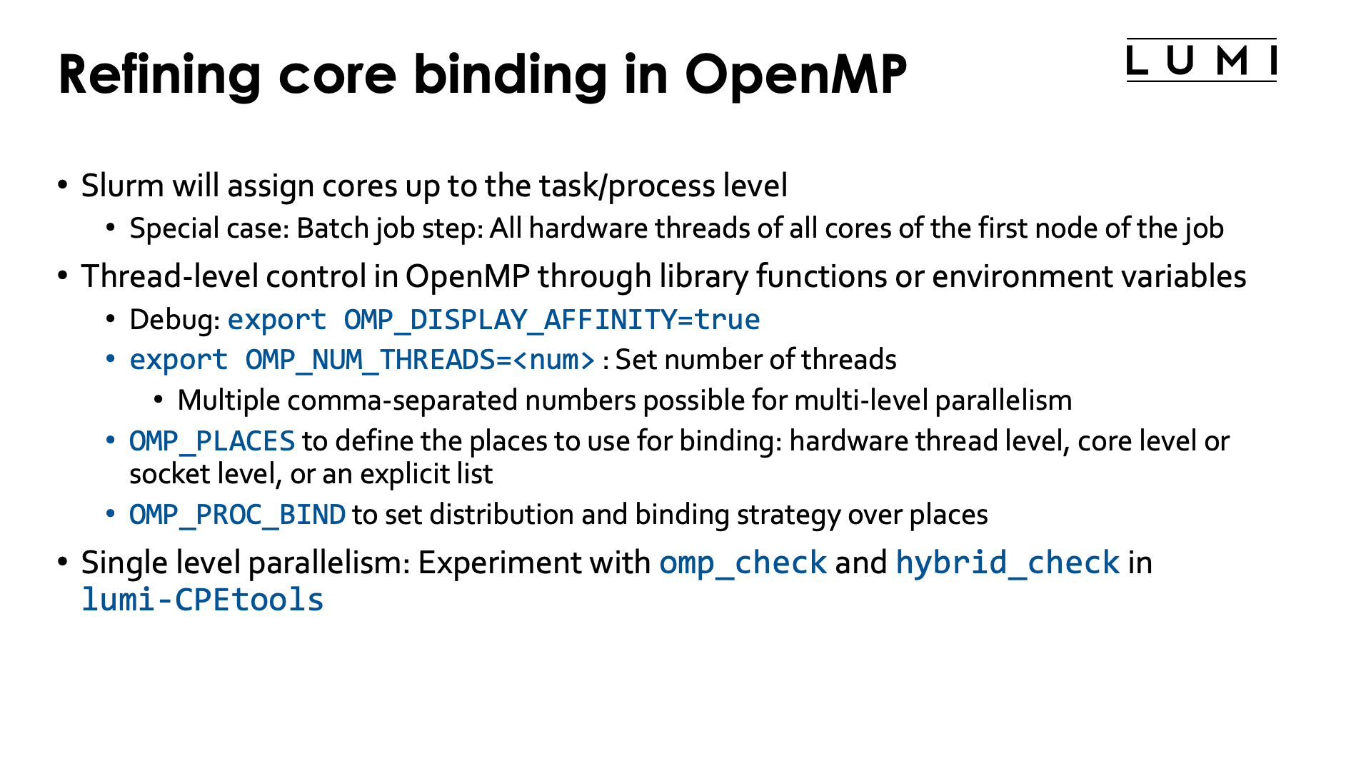 Slide Refining core binding in OpenMP