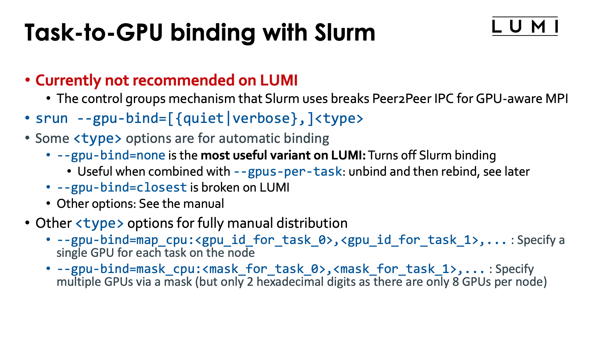 Slide Task-to-GPU binding with Slurm