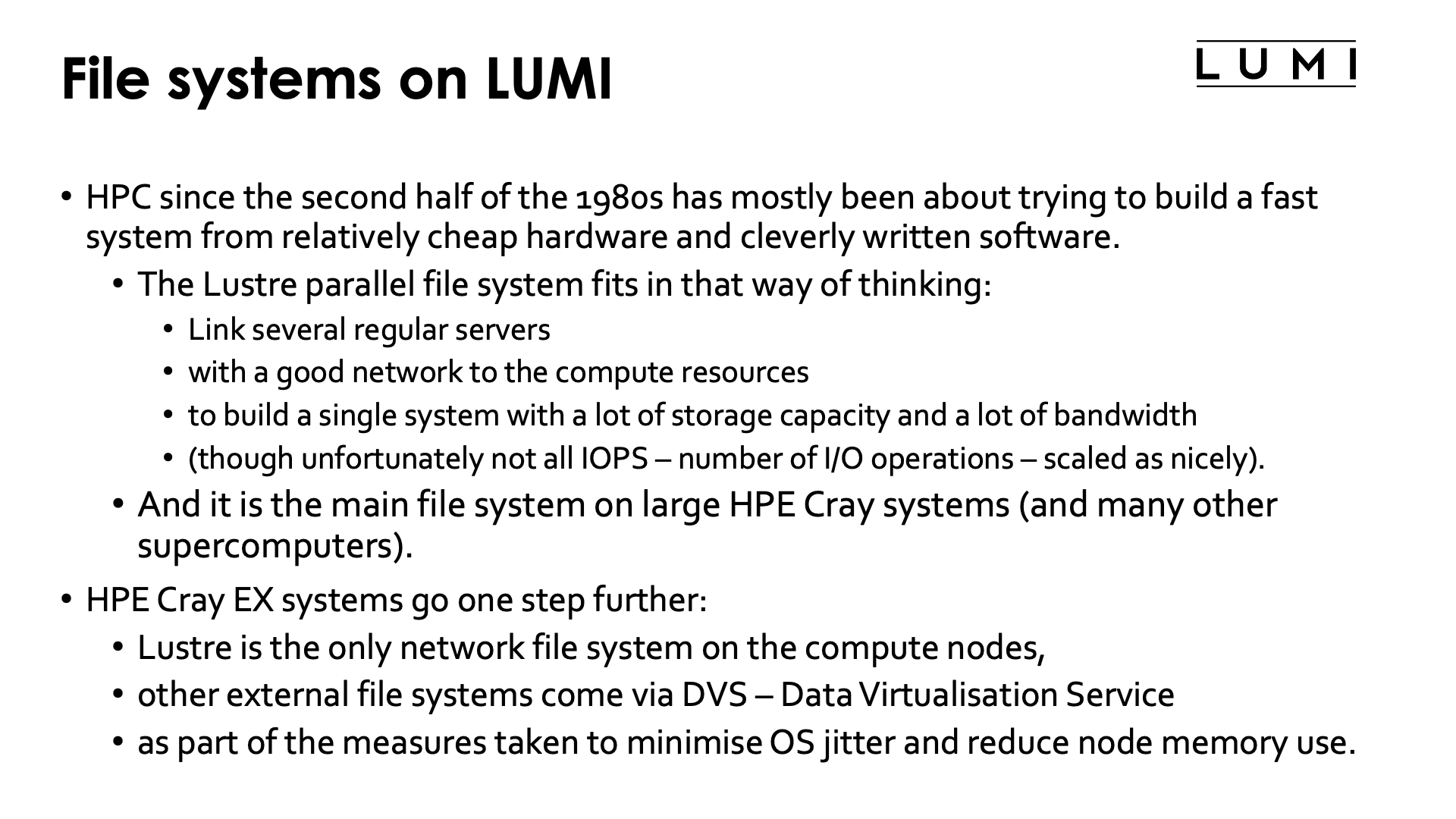 File systems on LUMI