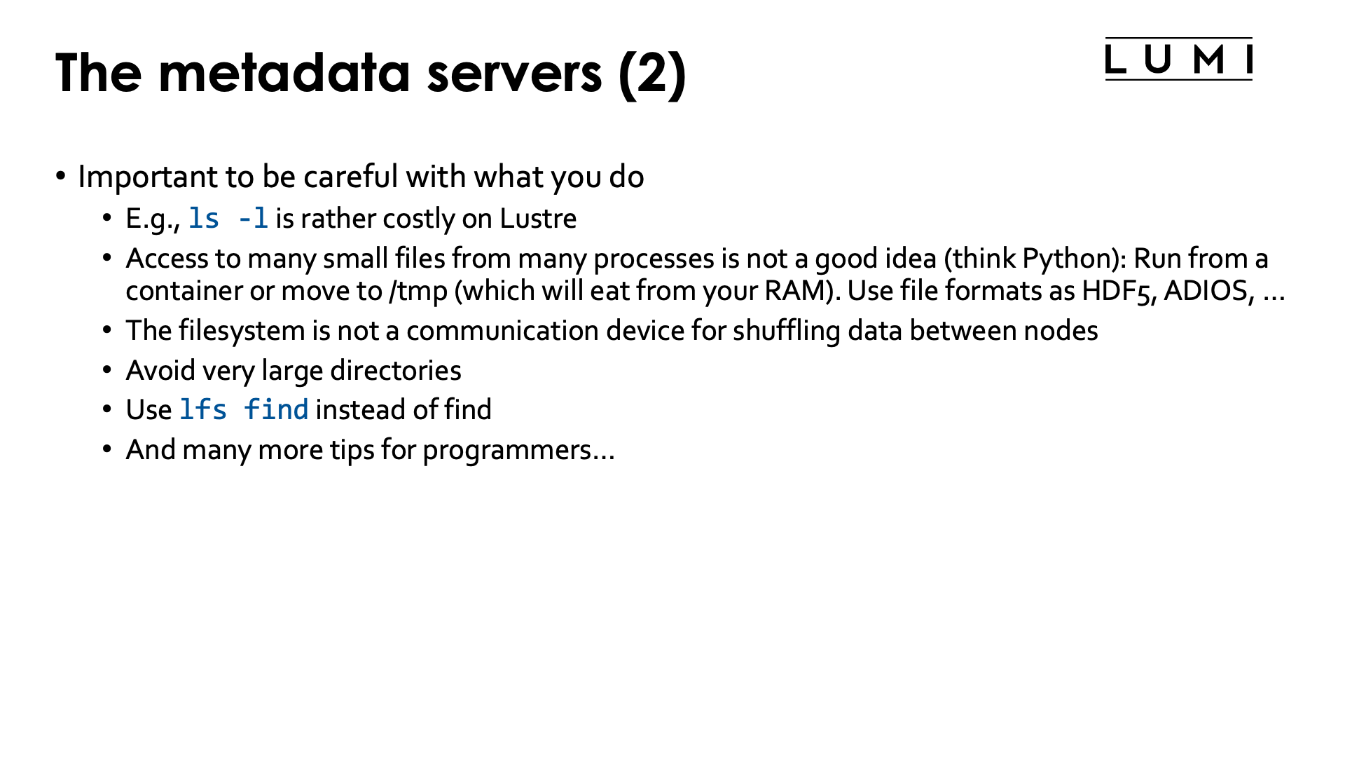 The metadata servers (2)