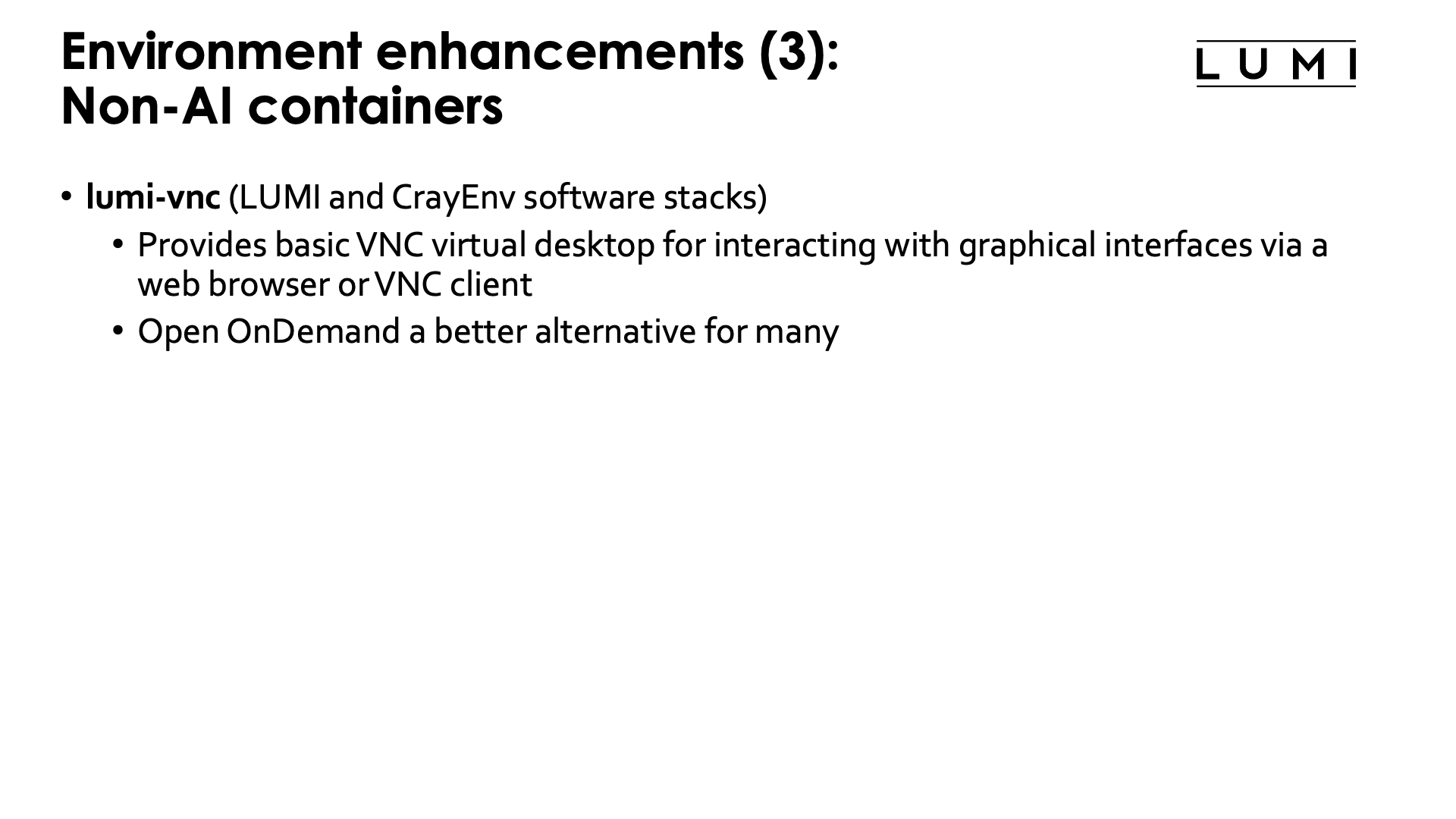 Environment enhancements (3)