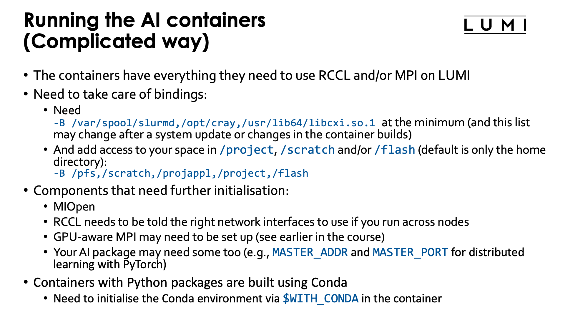 Running the AI containers without EasyBuild-generated module