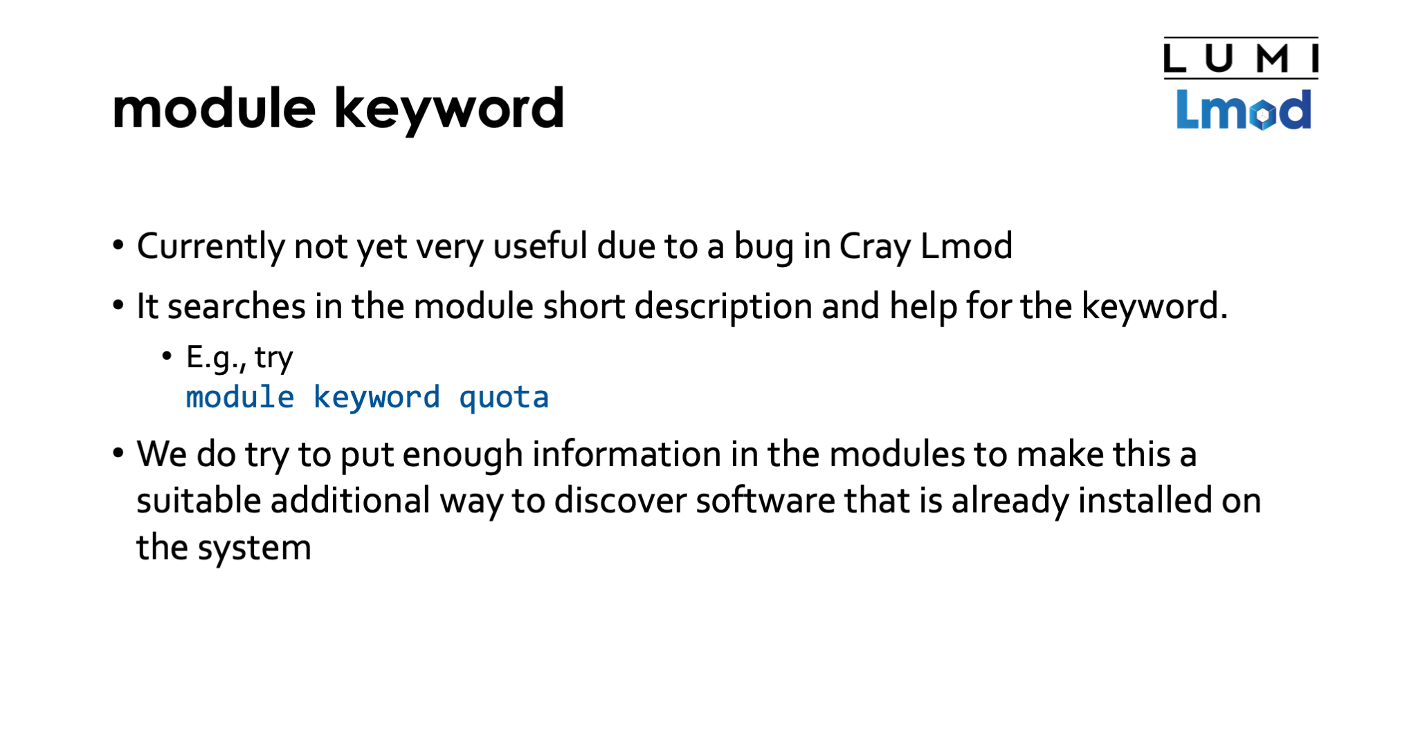 module keyword command