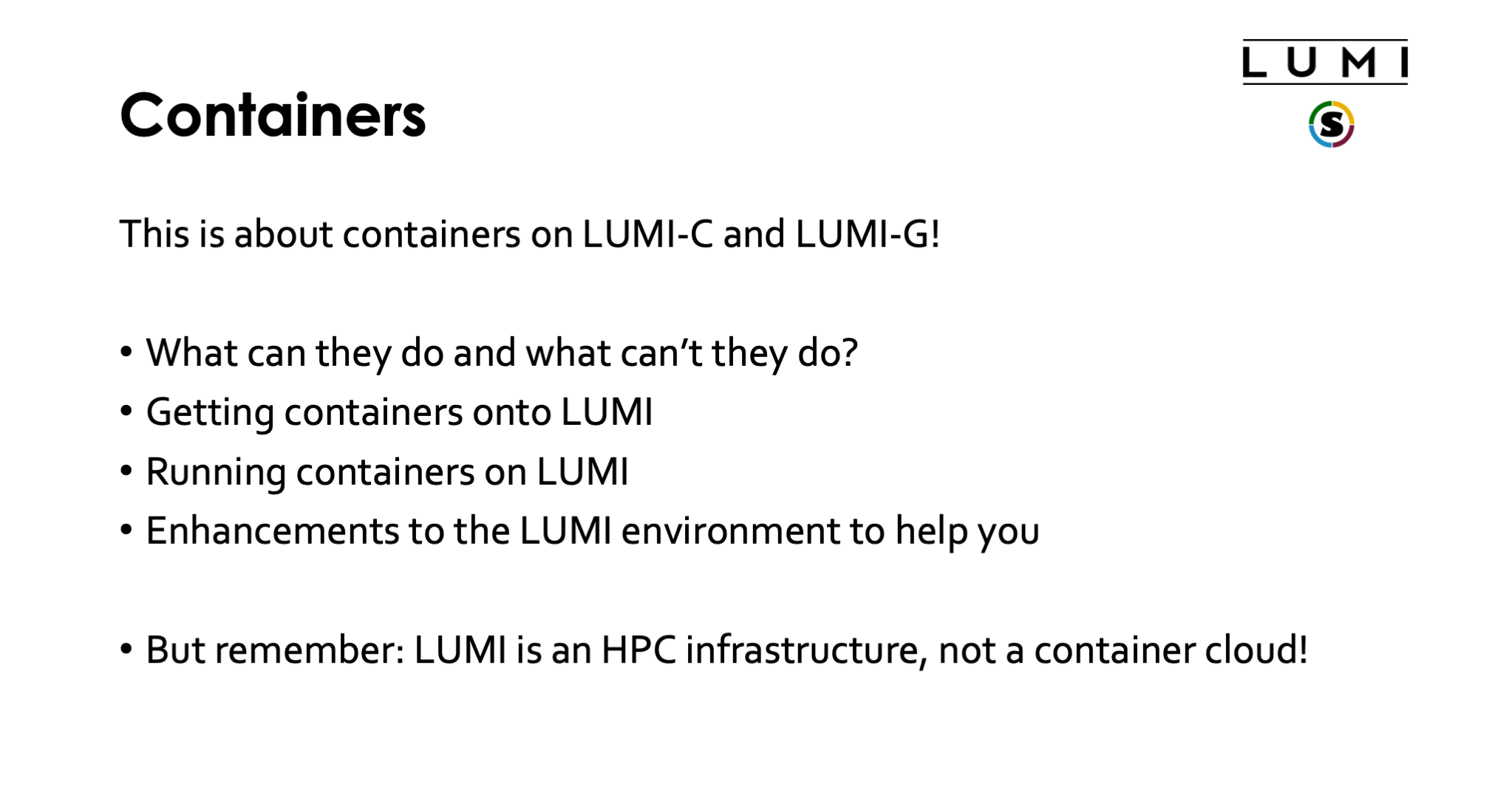 Containers on LUMI