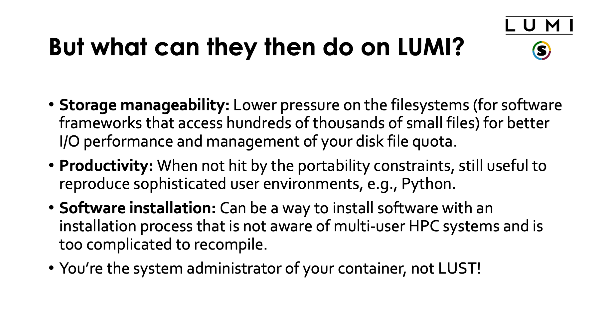 But what can they then do on LUMI?
