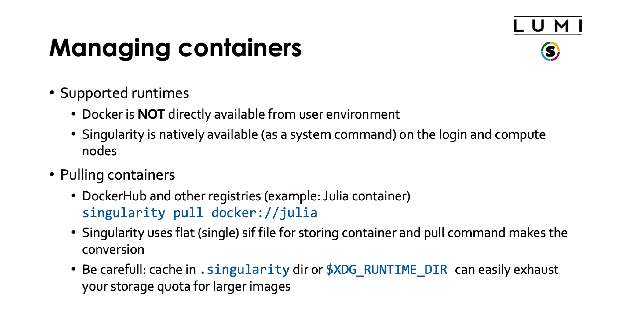 Managing containers