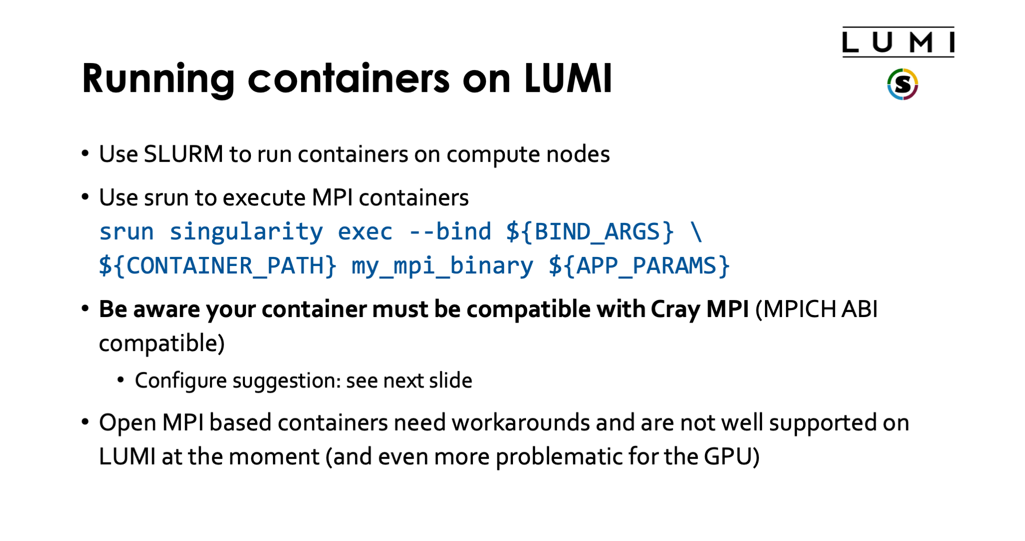 /running containers on LUMI