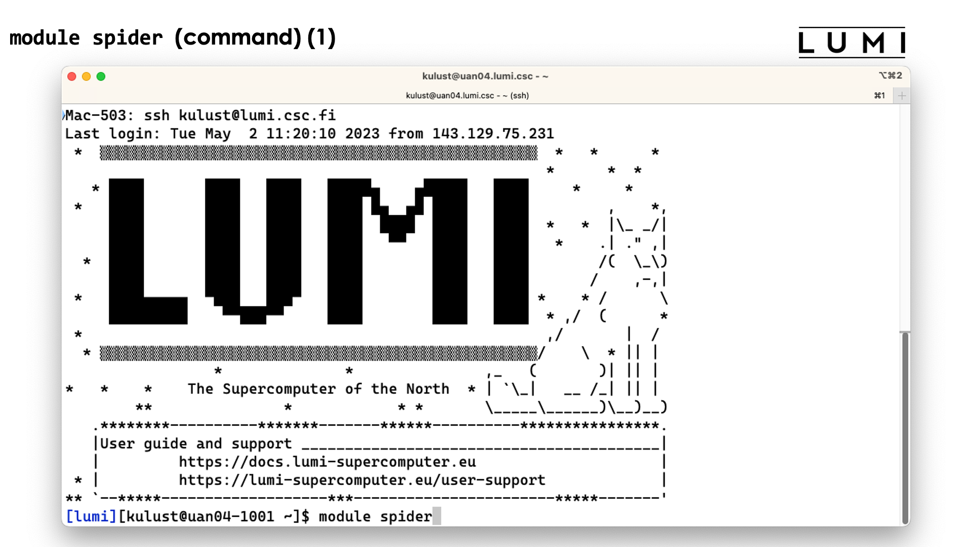 module spider demo slide 1