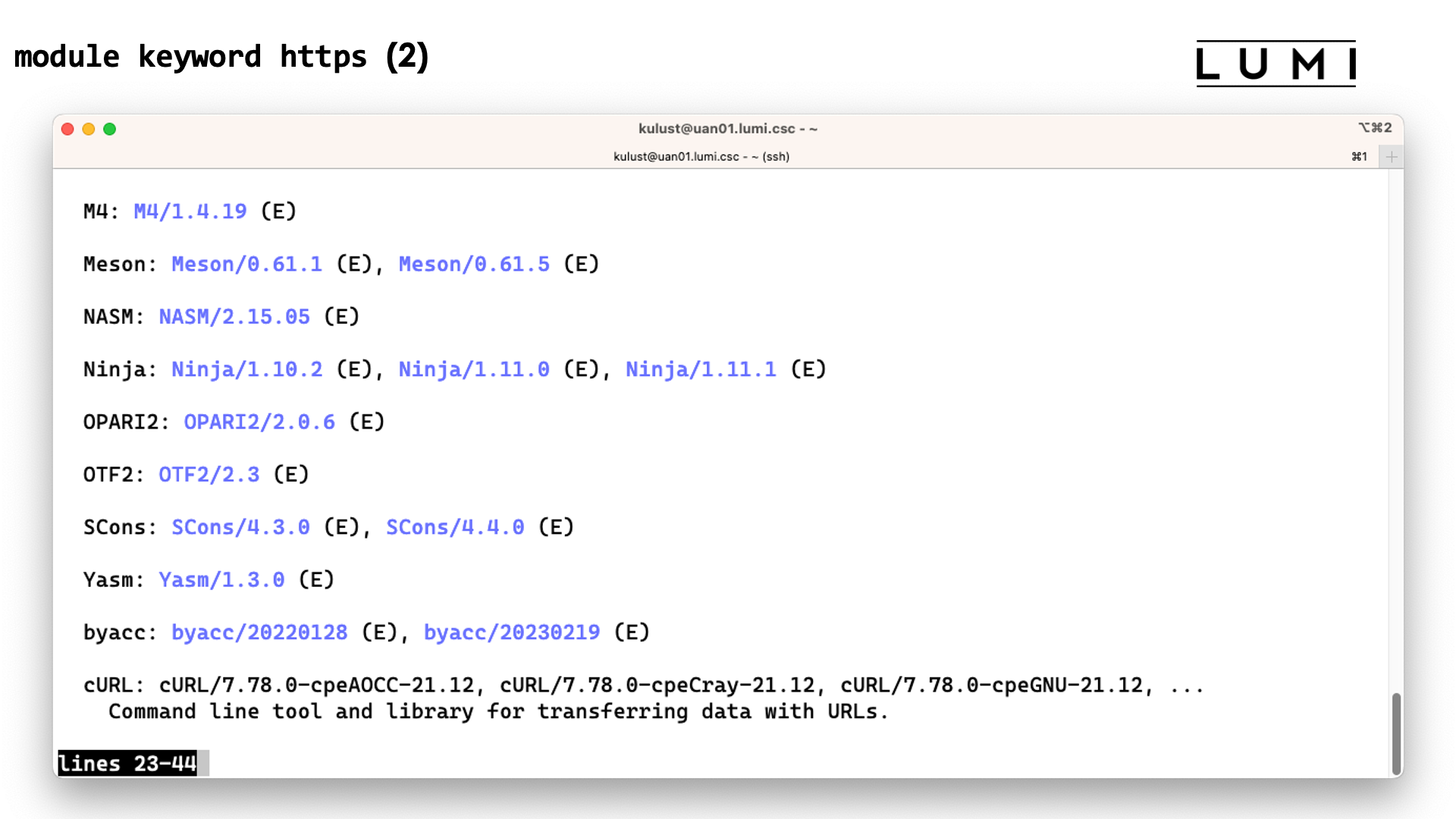 module keyword demo slide 2