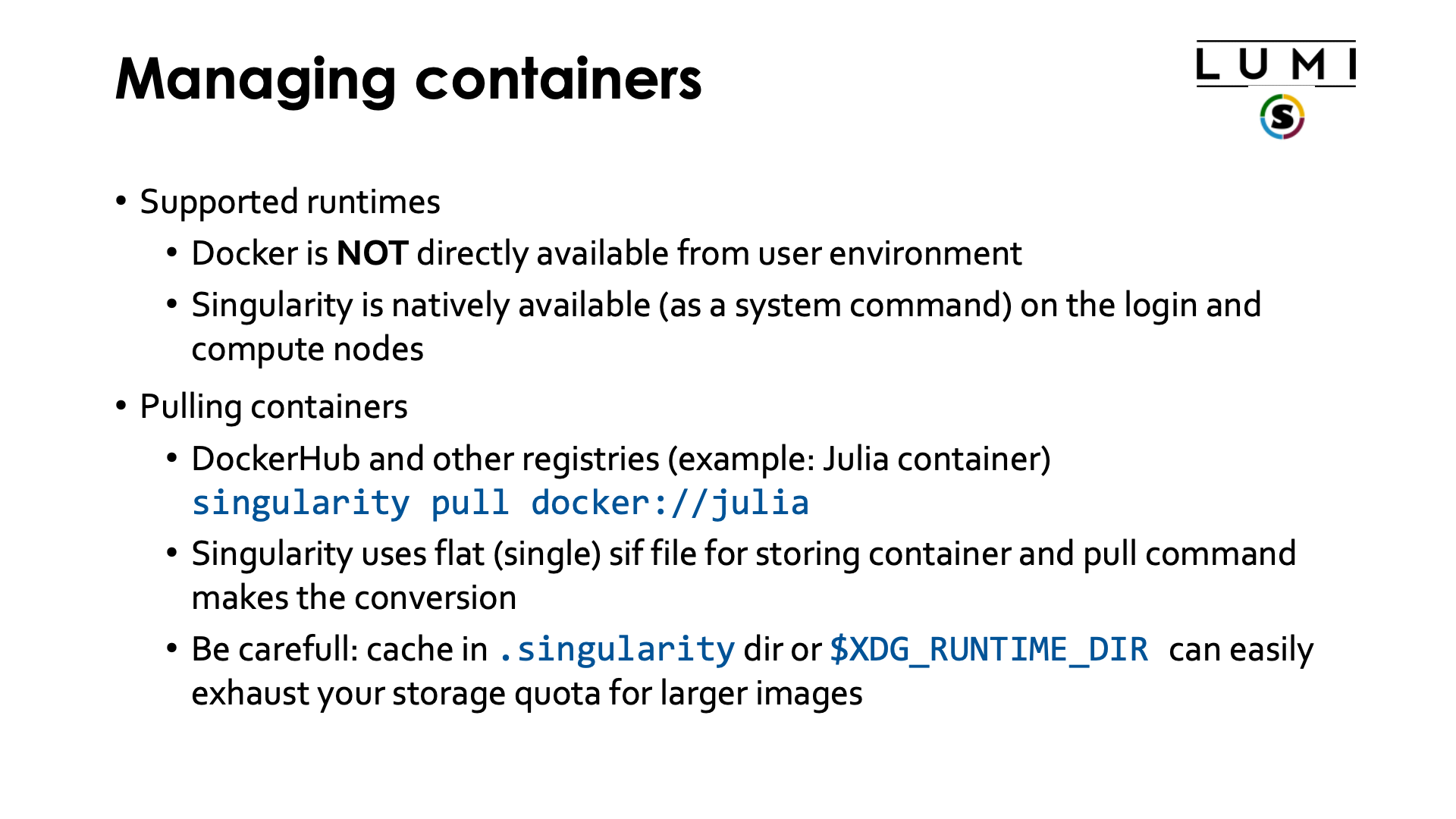 Managing containers