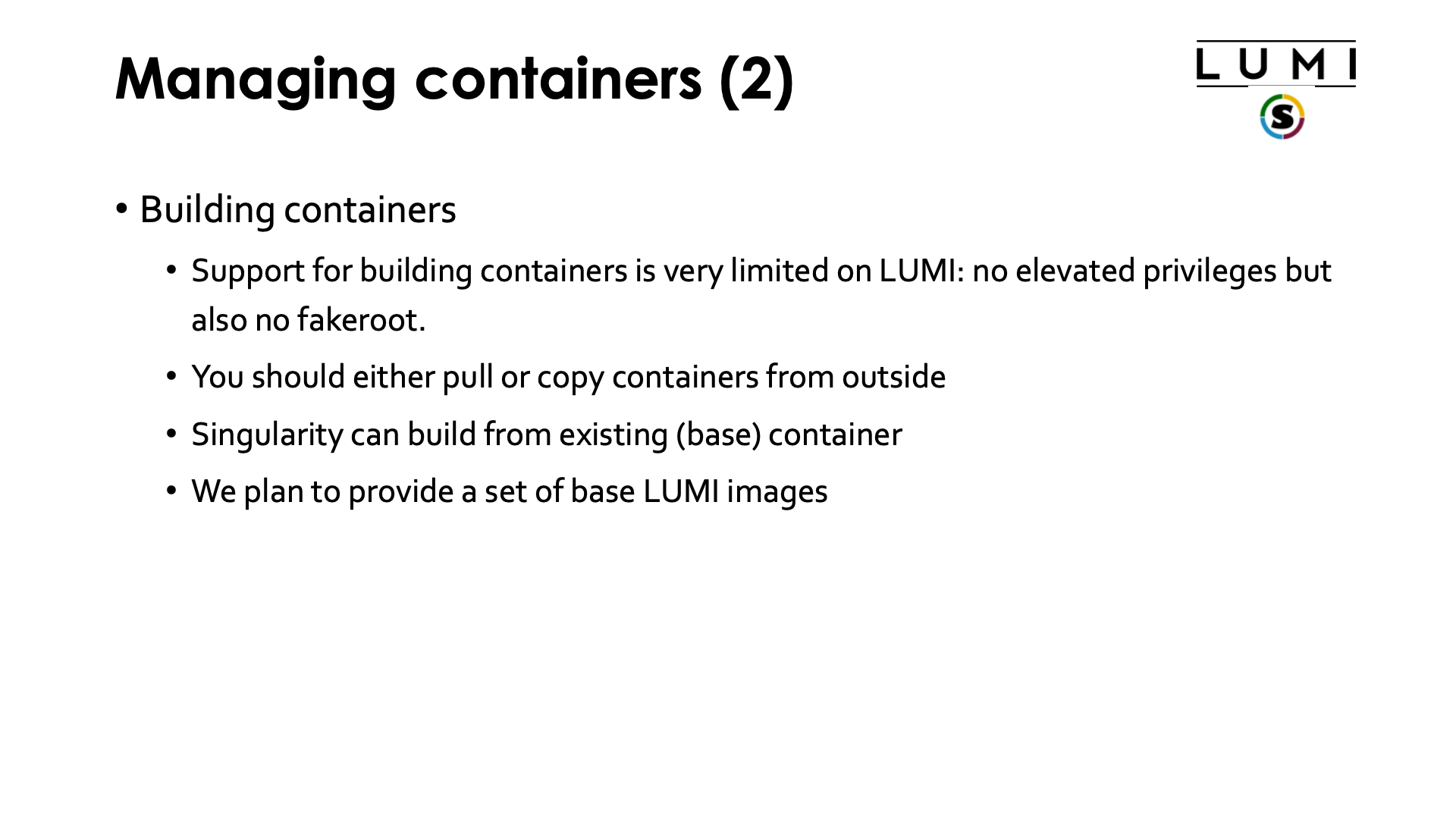 Managing containers (2)