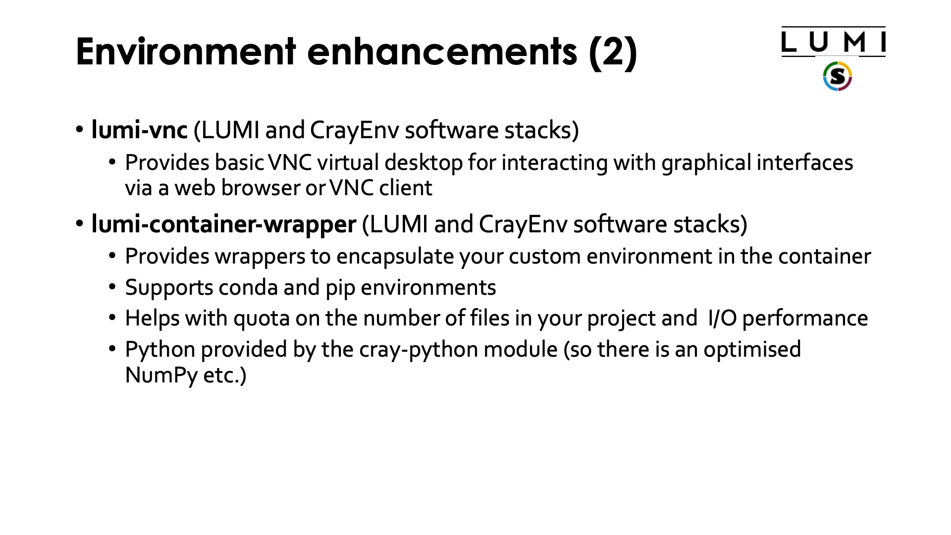 Environment enhancements (2)