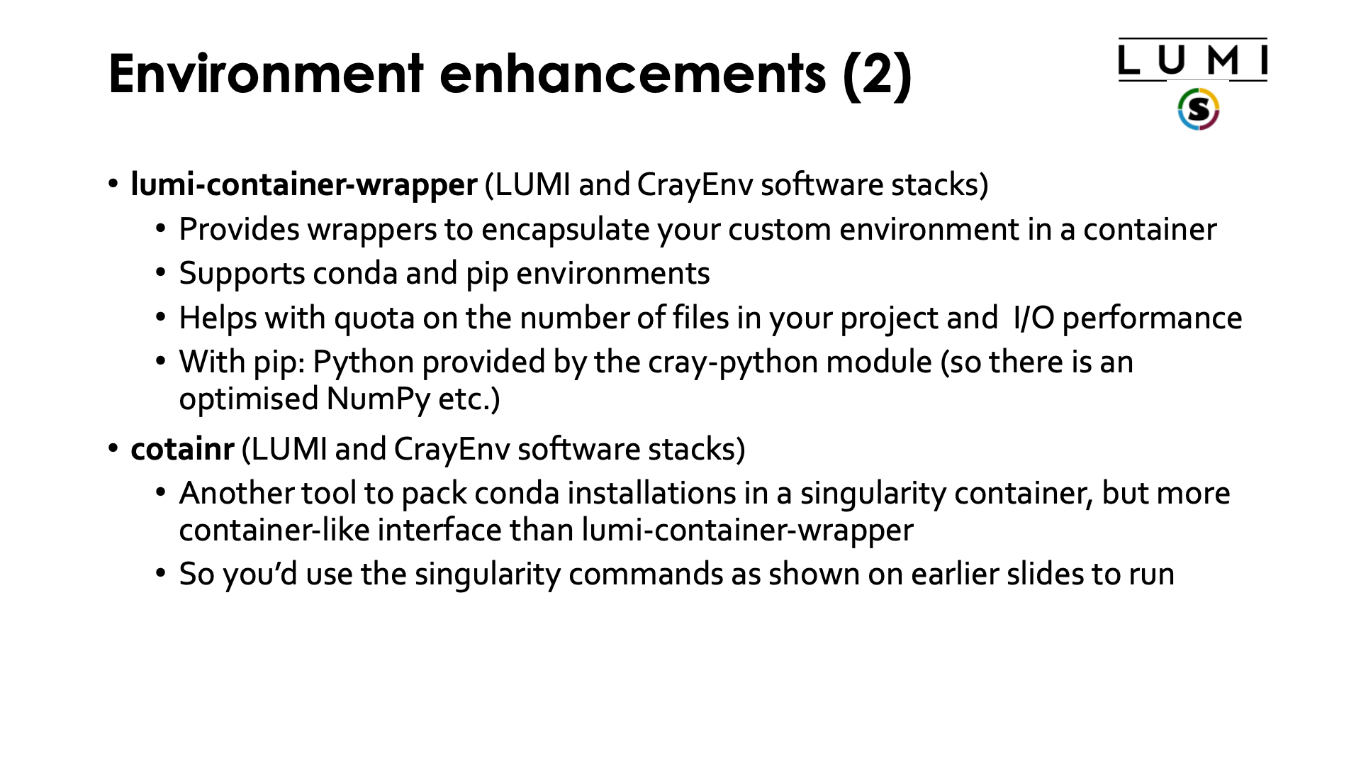 Environment enhancements (2)