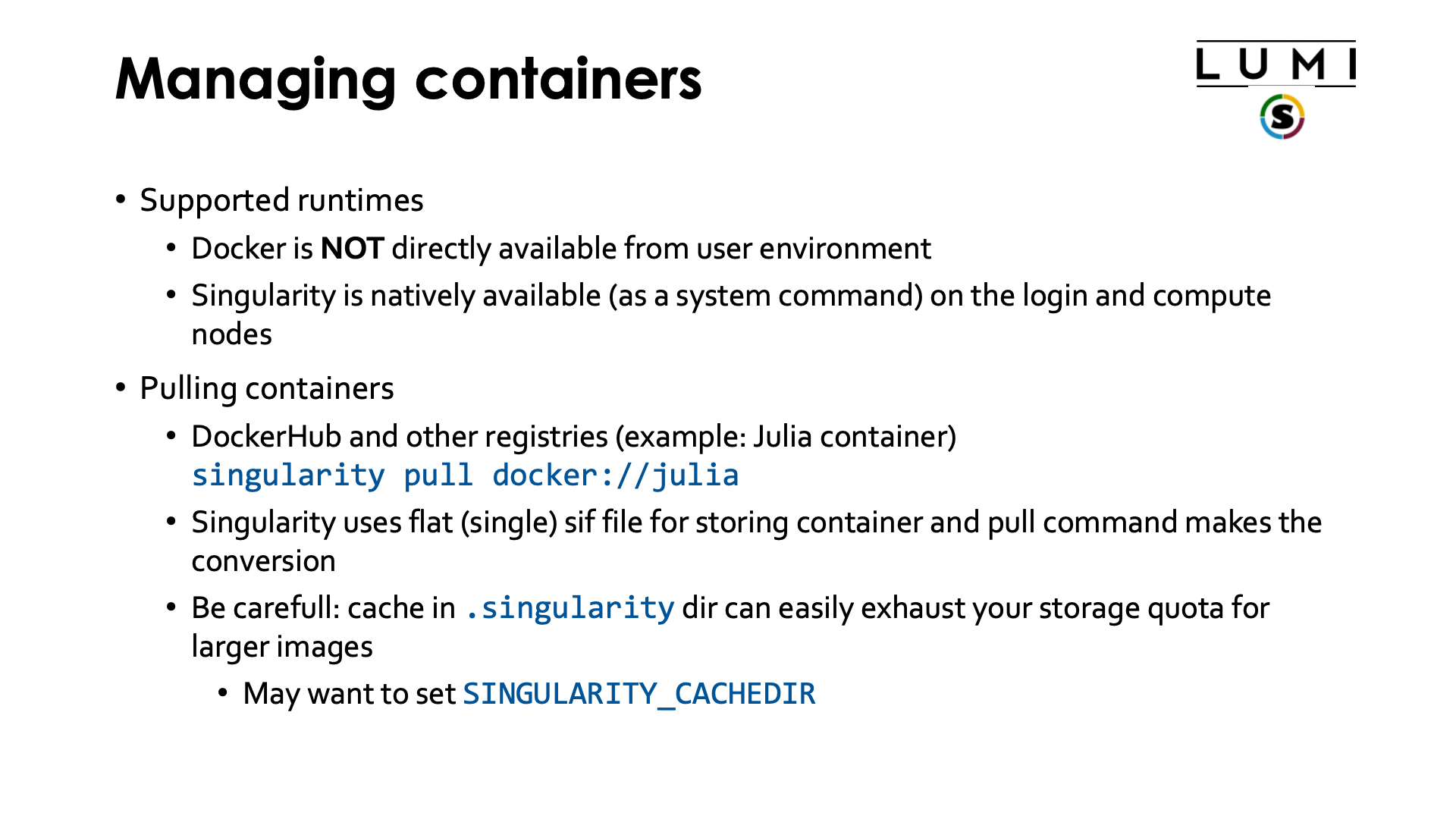 Managing containers