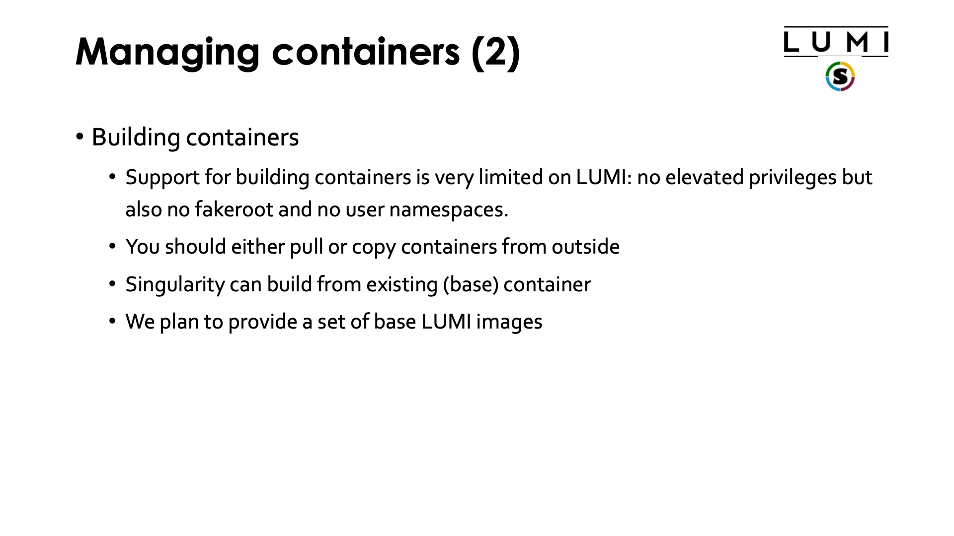 Managing containers (2)
