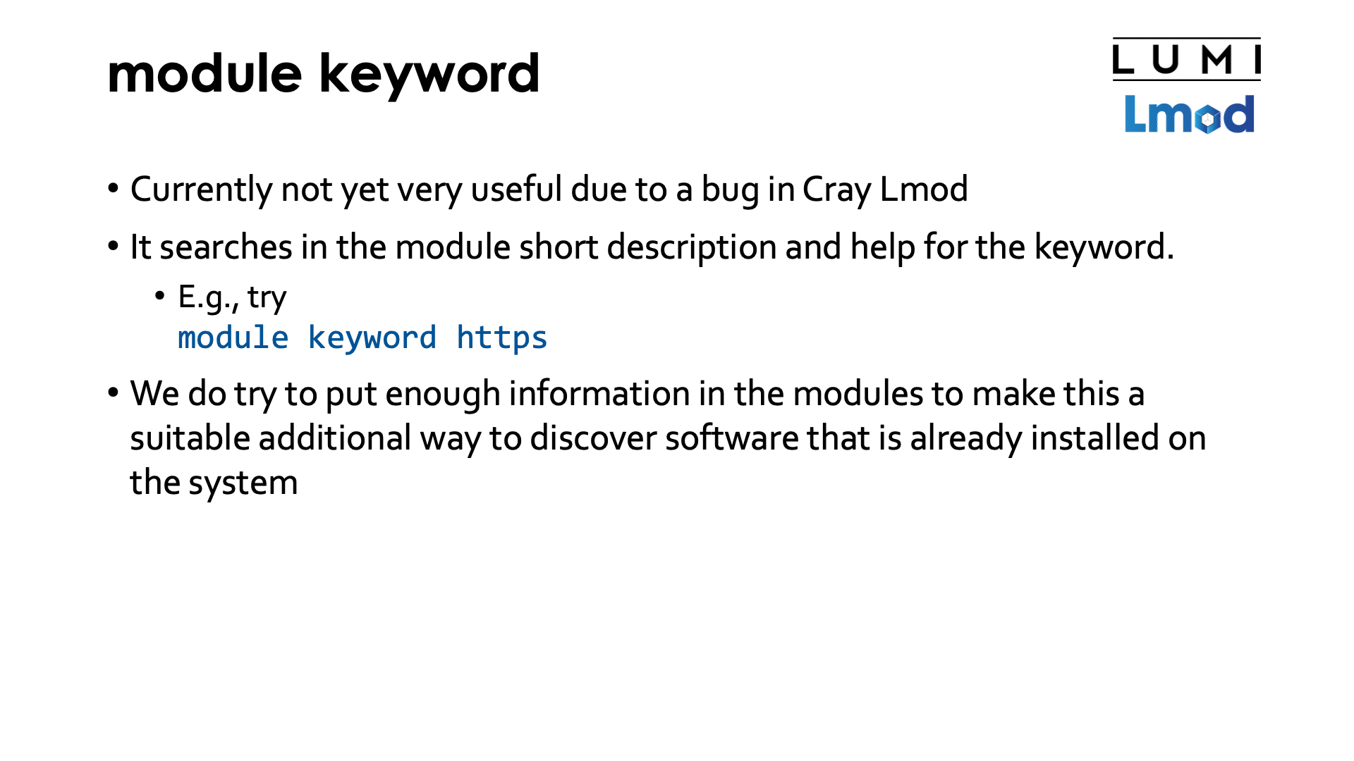 module keyword command