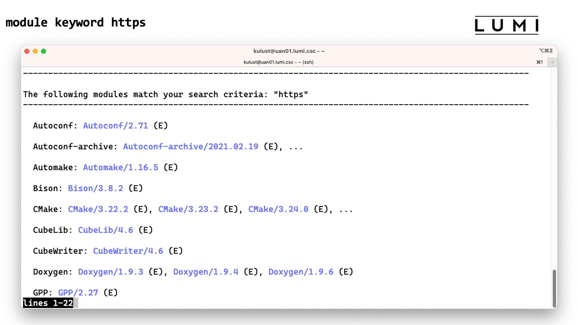 module keyword demo slide 1