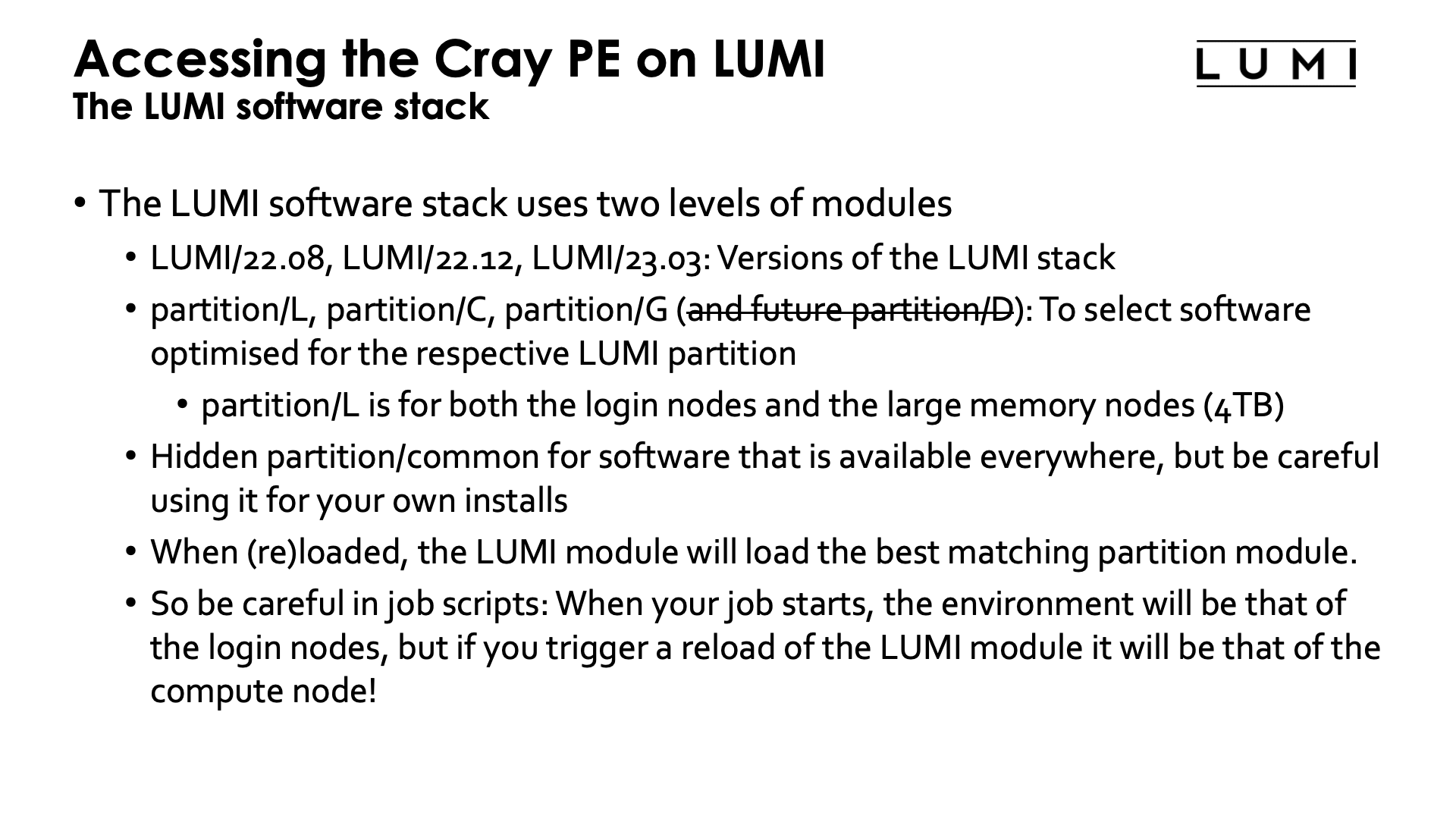 The LUMI software stack