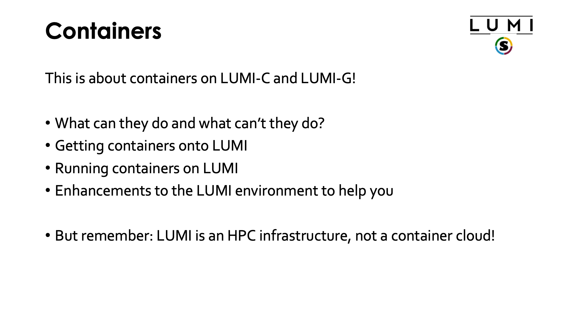 Containers on LUMI