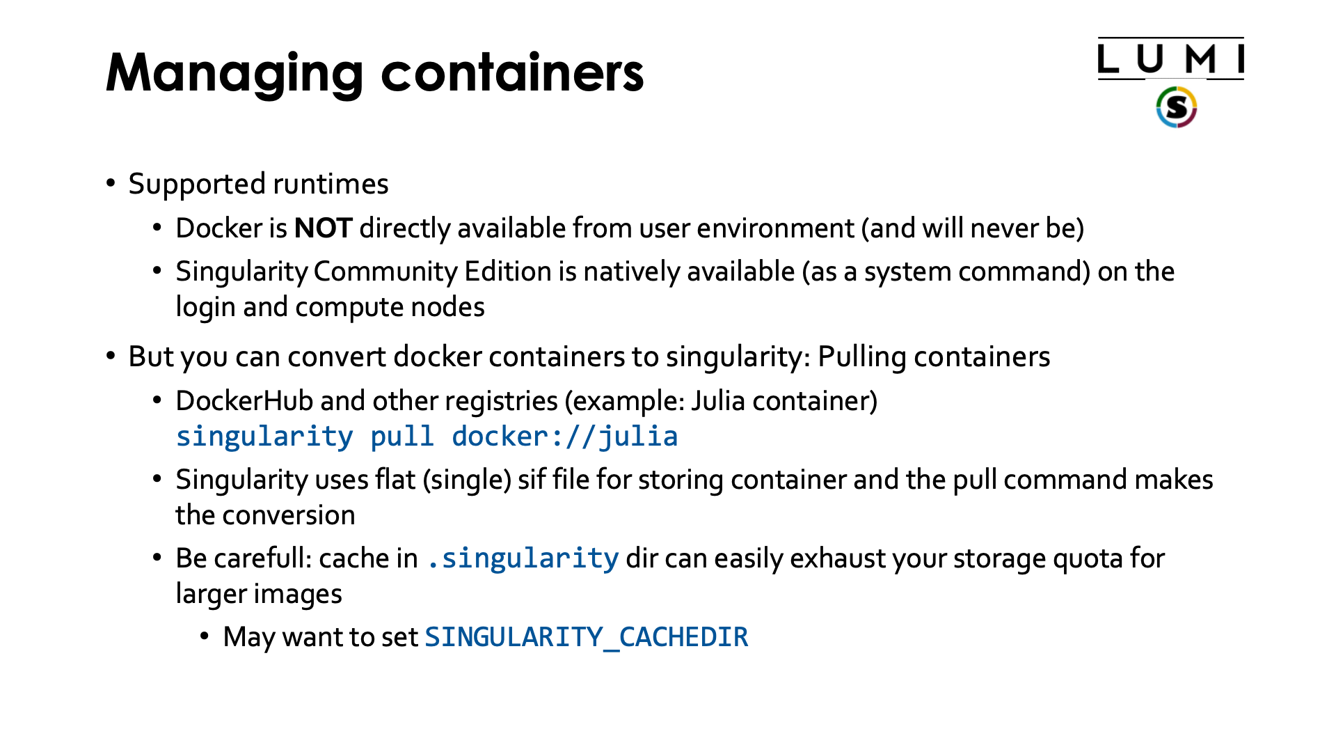 Managing containers